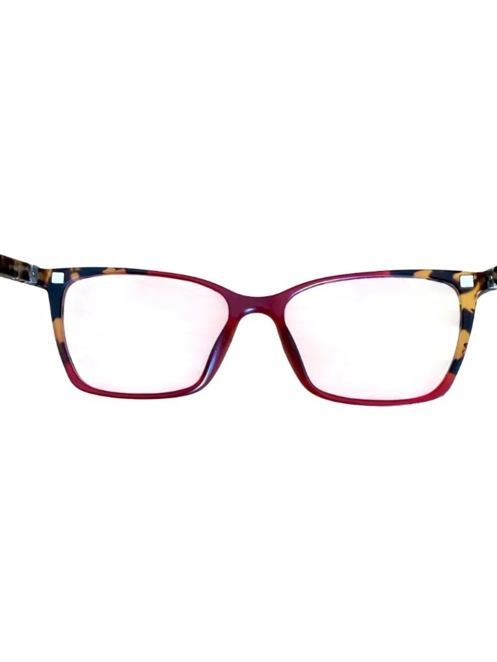 Eco Womens Eyeglasses With Magnetic Clip On Sunglasses Burgundy Tortoise